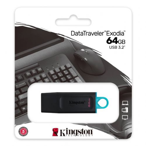 Kingston DataTraveler Exodia DTX/64GB Flash Drive USB 3.2 Gen 1 tassa siae inclusa